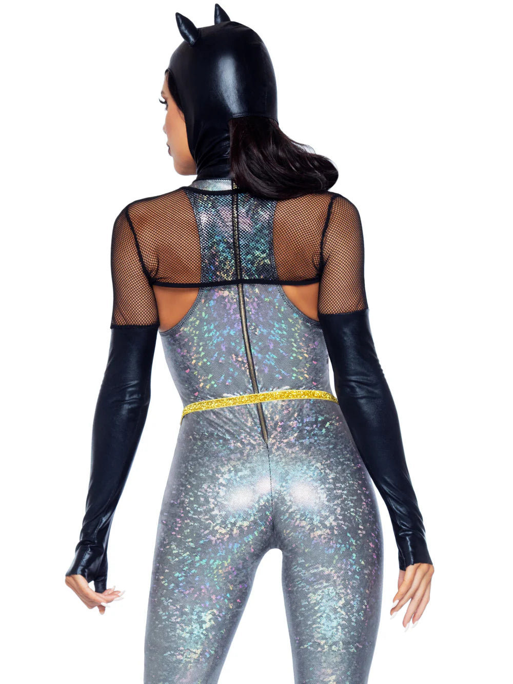Feline Felon Villain Catsuit 4 Piece Halloween Costume