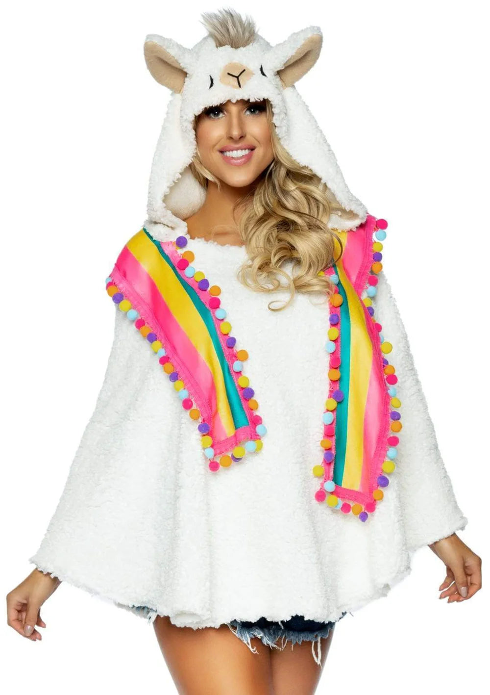 Llama Poncho With Animal Face Halloween Costume