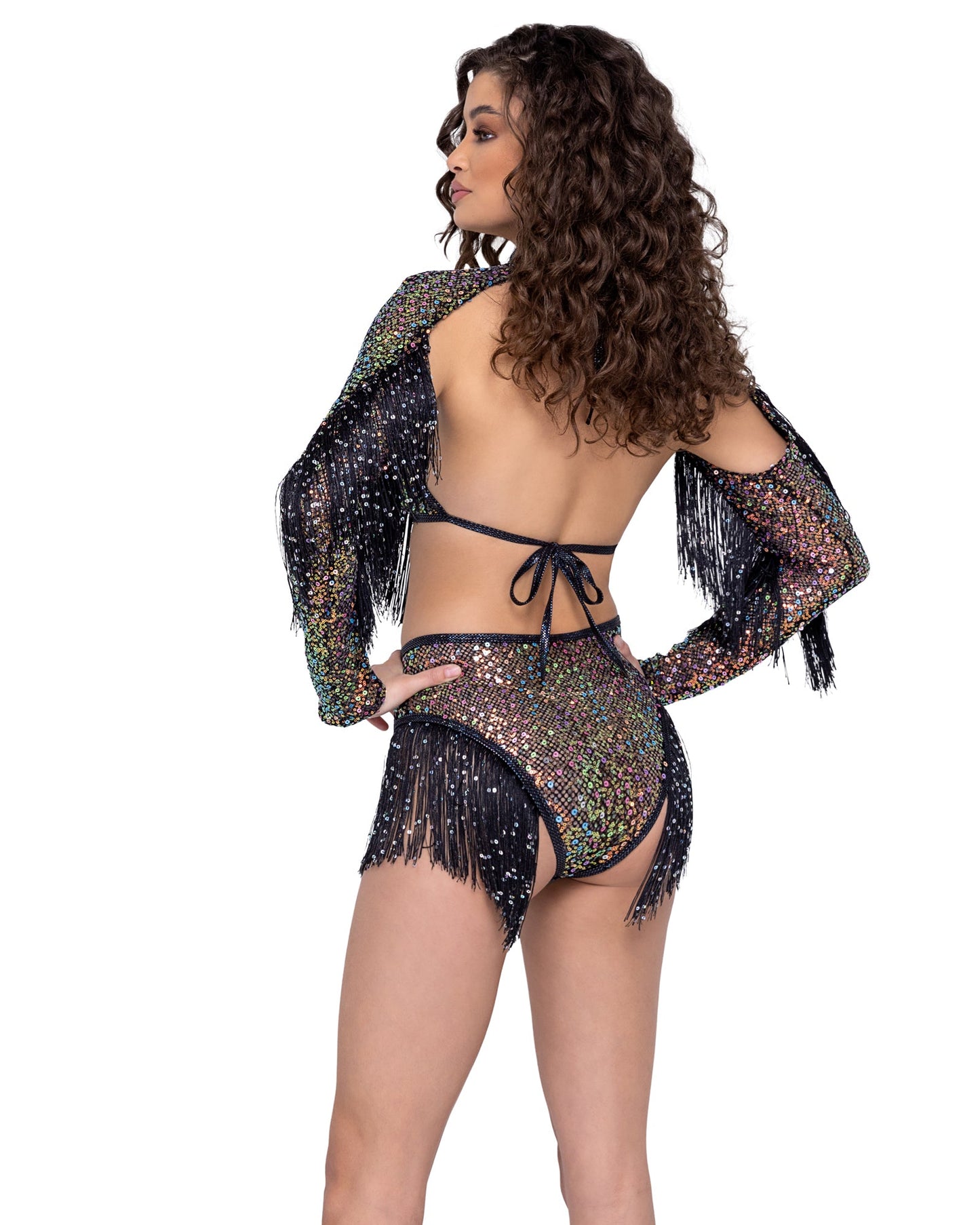 Sequin Fishnet High Waisted Shorts - Bite Me Chic