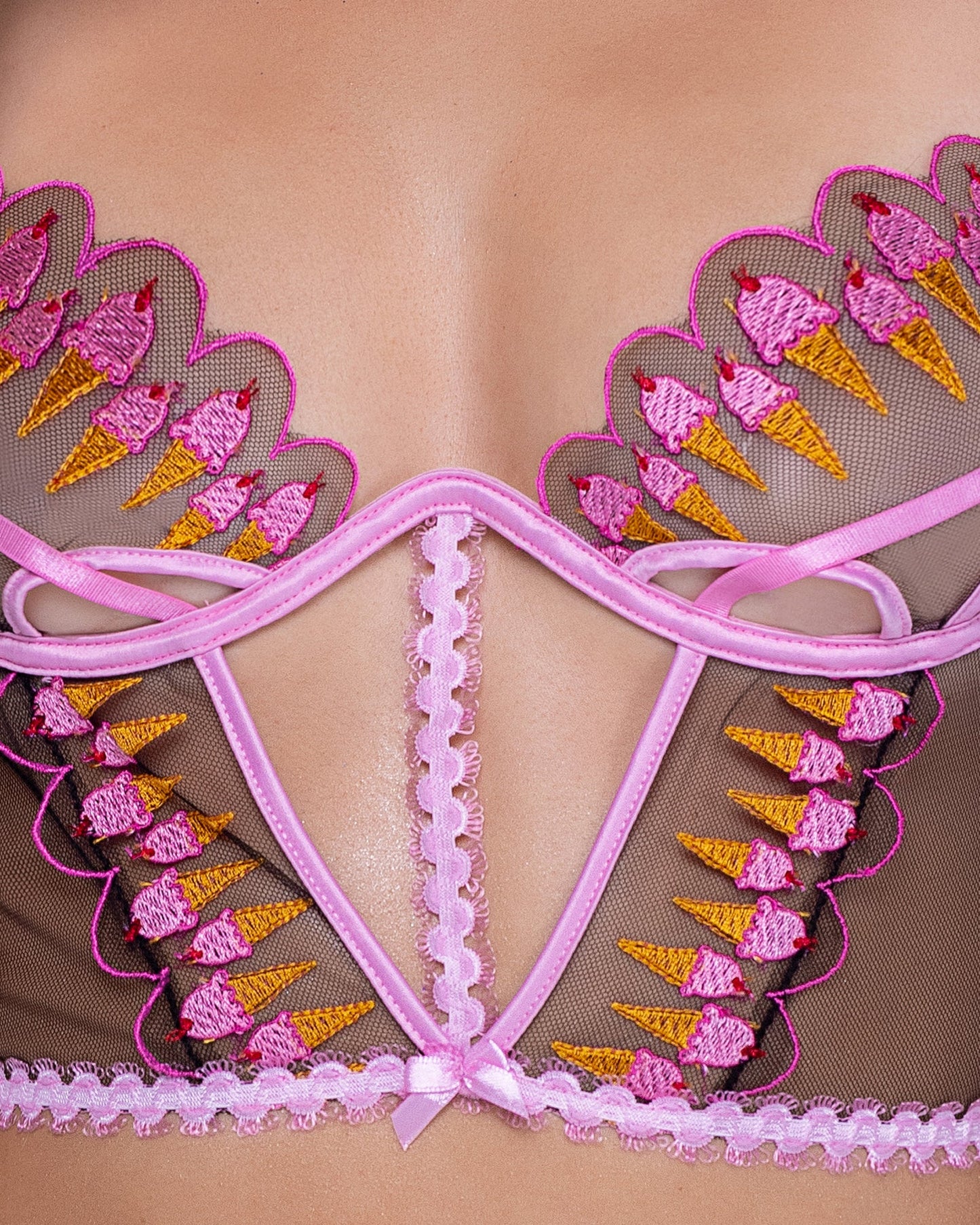 Strawberry Sherbet 2-Piece Bustier Short Set - Bite Me Chic