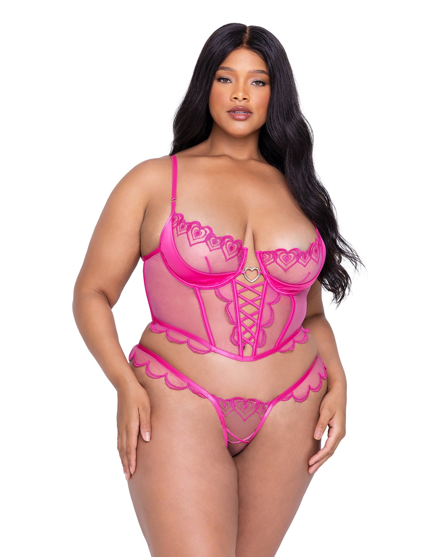 Bubblegum Heart 2-Piece Bustier Set - Bite Me Chic