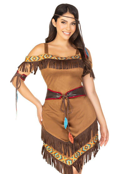 Native Princess Women's Pocahontas 4 Piece Halloween Costume