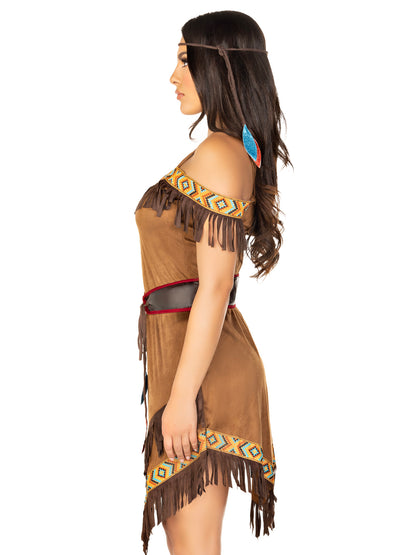 Native Princess Women's Pocahontas 4 Piece Halloween Costume