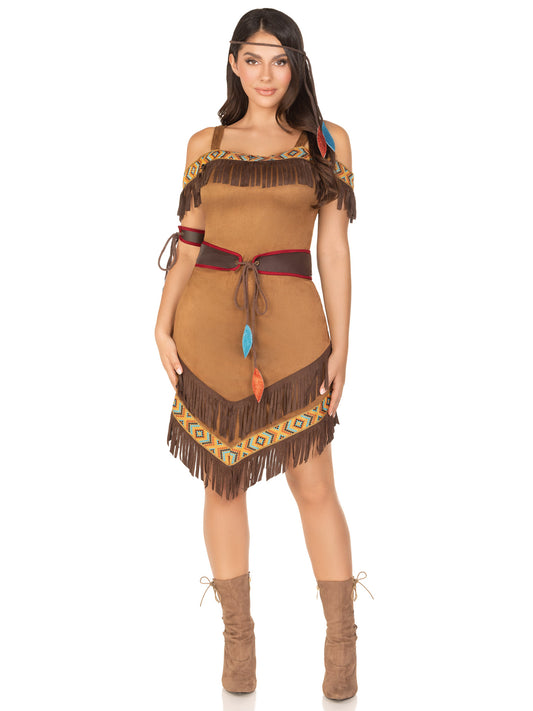 Native Princess Women's Pocahontas 4 Piece Halloween Costume