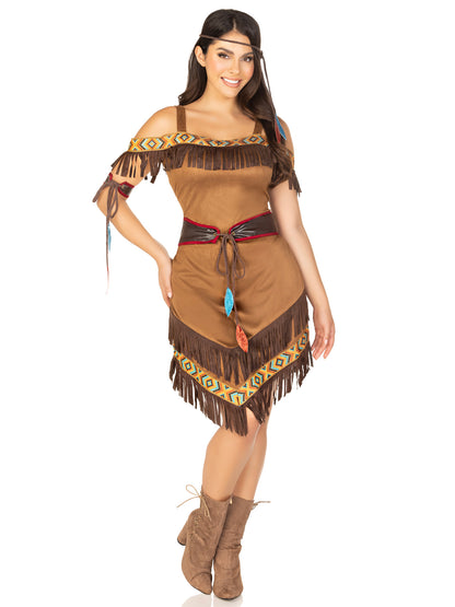 Native Princess Women's Pocahontas 4 Piece Halloween Costume