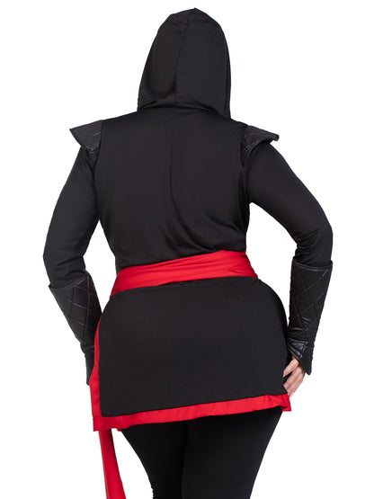 Ninja Assassin Hooded 4 Piece Plus Size Halloween Costume