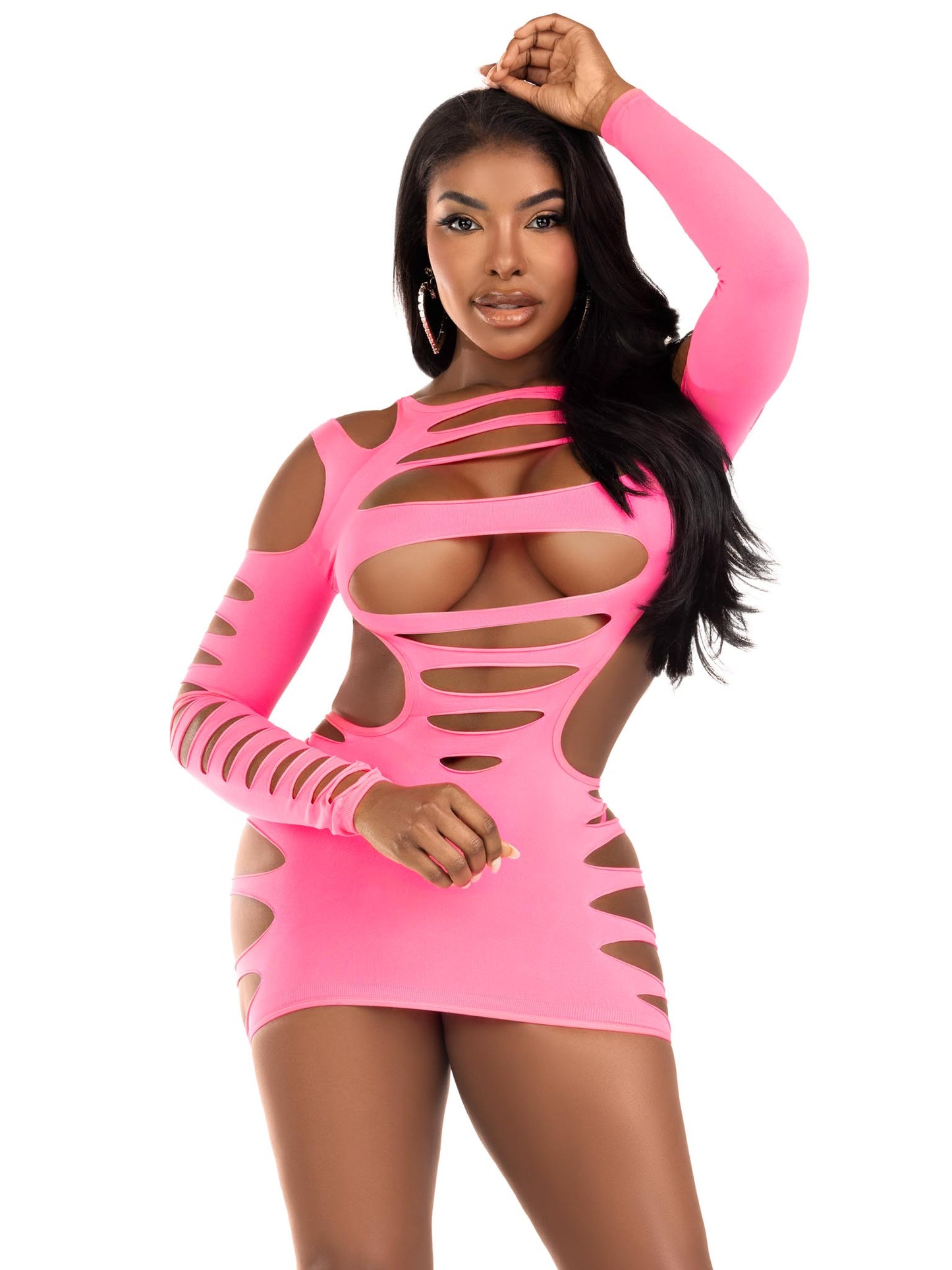 Shredded Sexy Cut-Out Mini Dress