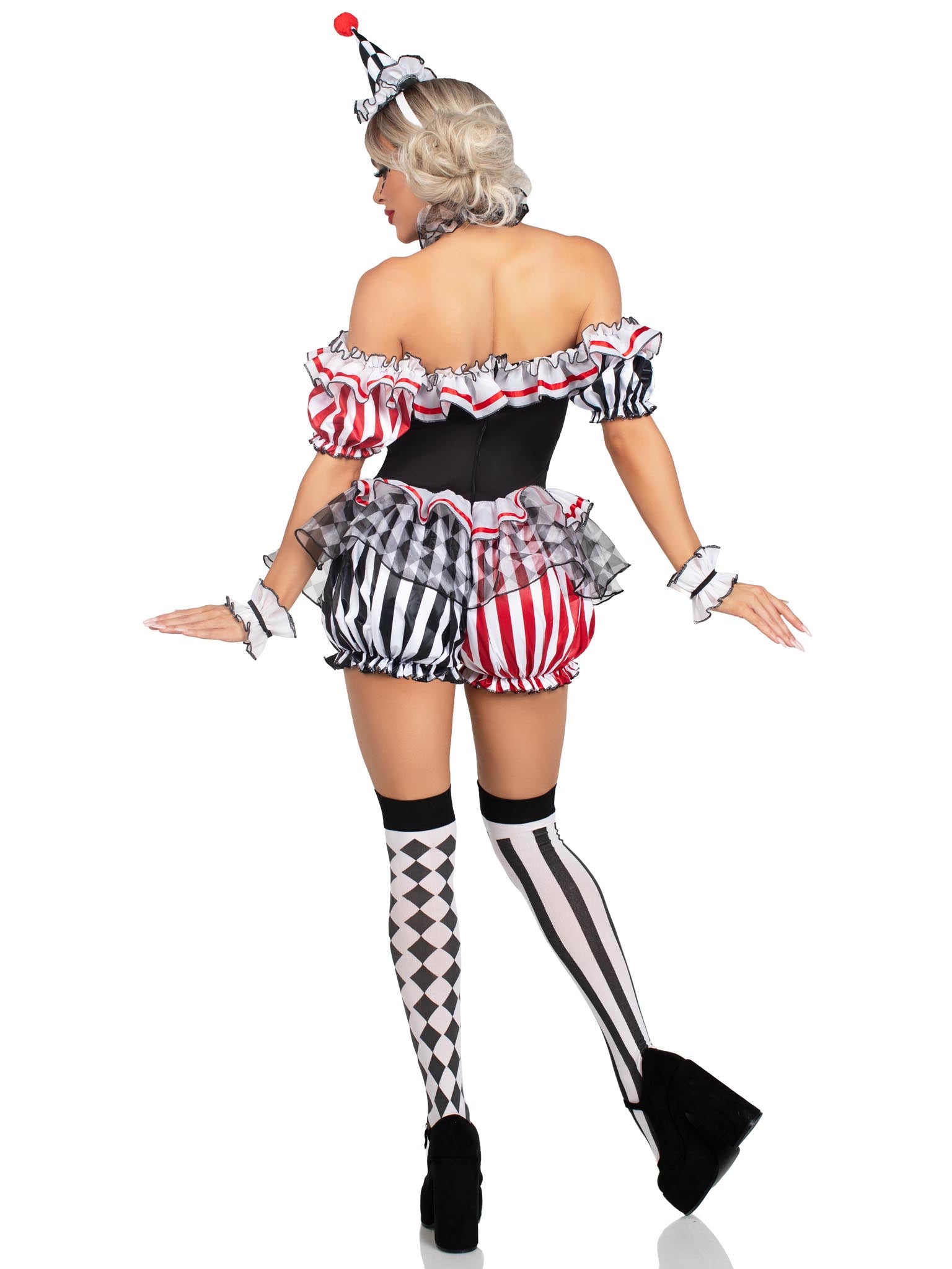 Darling Harlequin 4 Piece Halloween Clown Costume