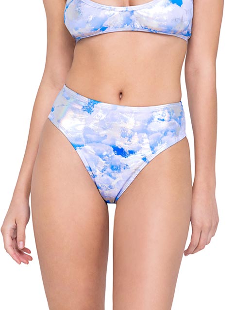 Cloud Print High-Waisted Shorts - Bite Me Chic