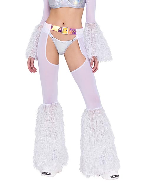 Sheer Chaps with Faux Fur Bell & Belt - Bite Me Chic