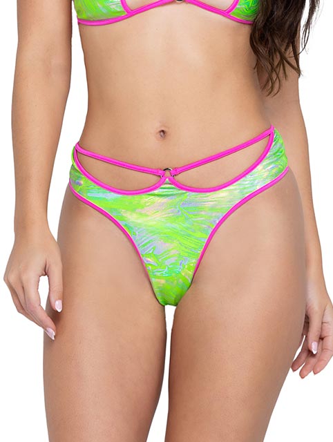 Two-Tone Thong Back Shorts - Bite Me Chic