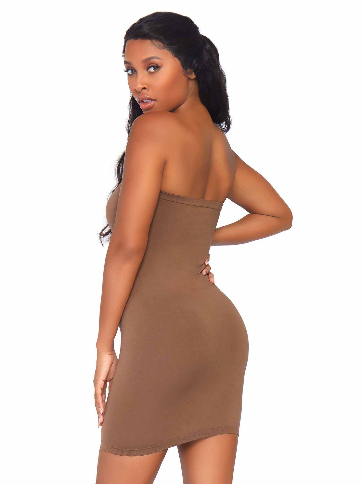 Seamless Opaque Microfiber Bodycon Shapewear Dress