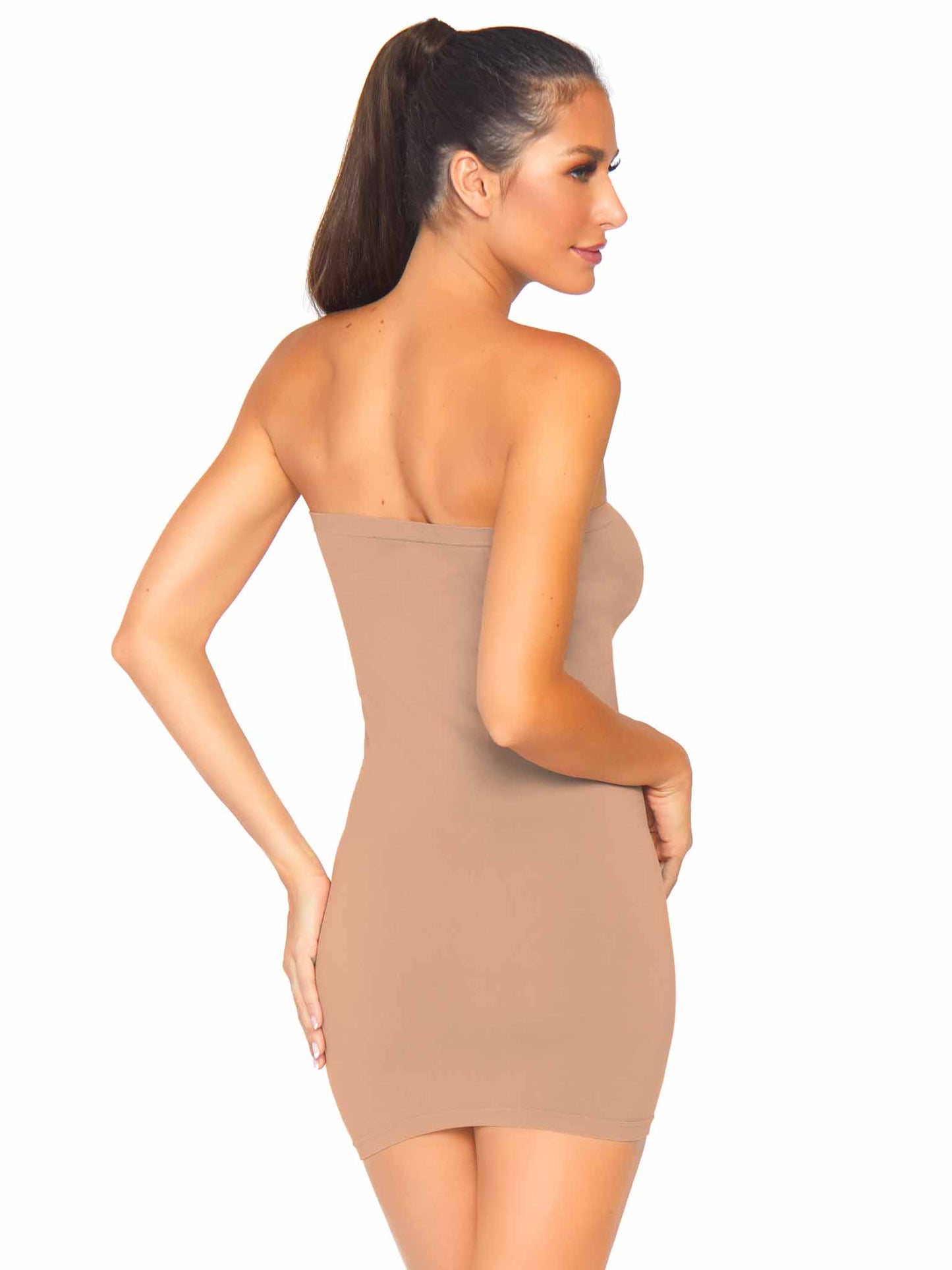 Seamless Opaque Microfiber Bodycon Shapewear Dress