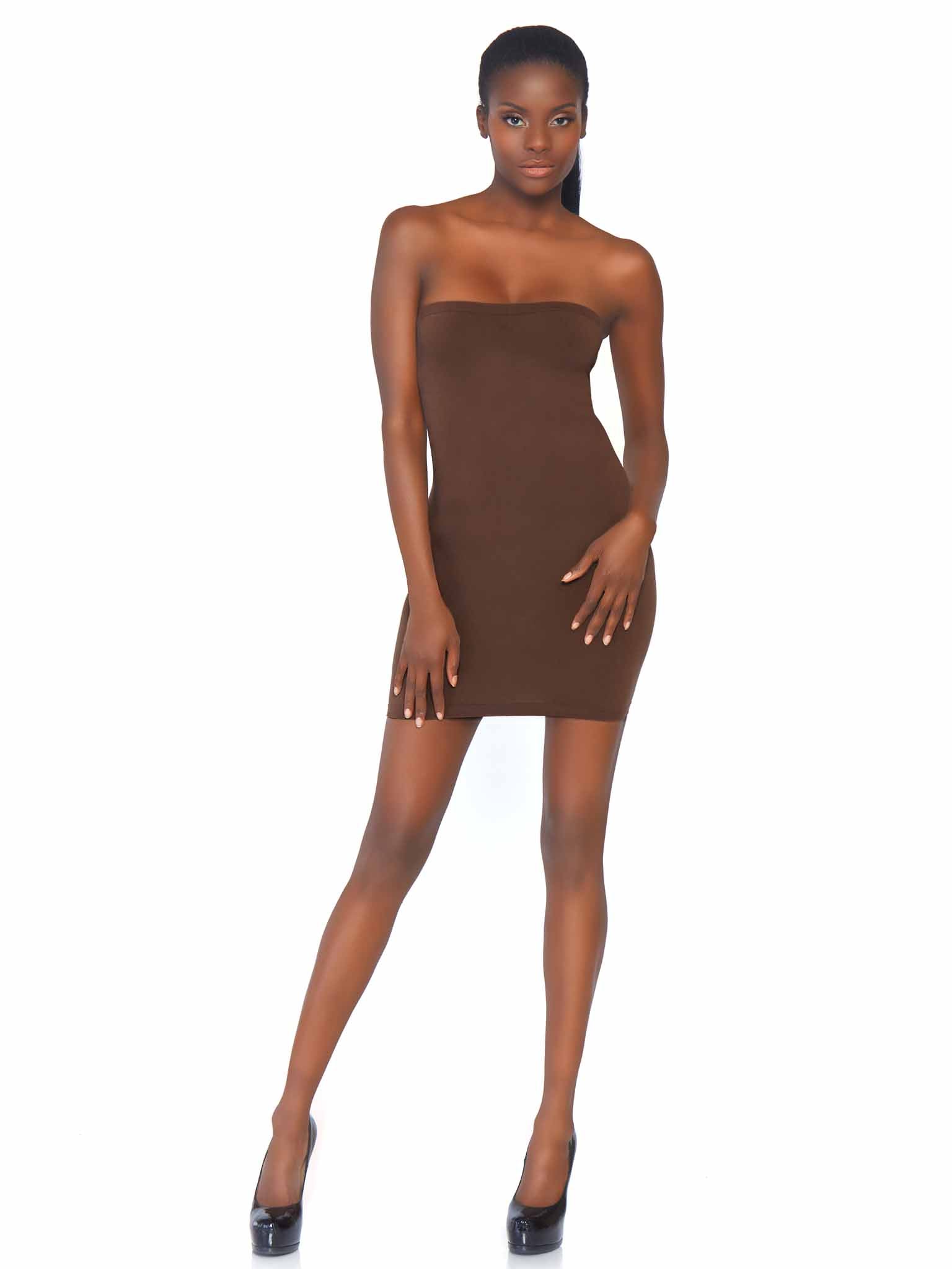 Seamless Opaque Microfiber Bodycon Shapewear Dress