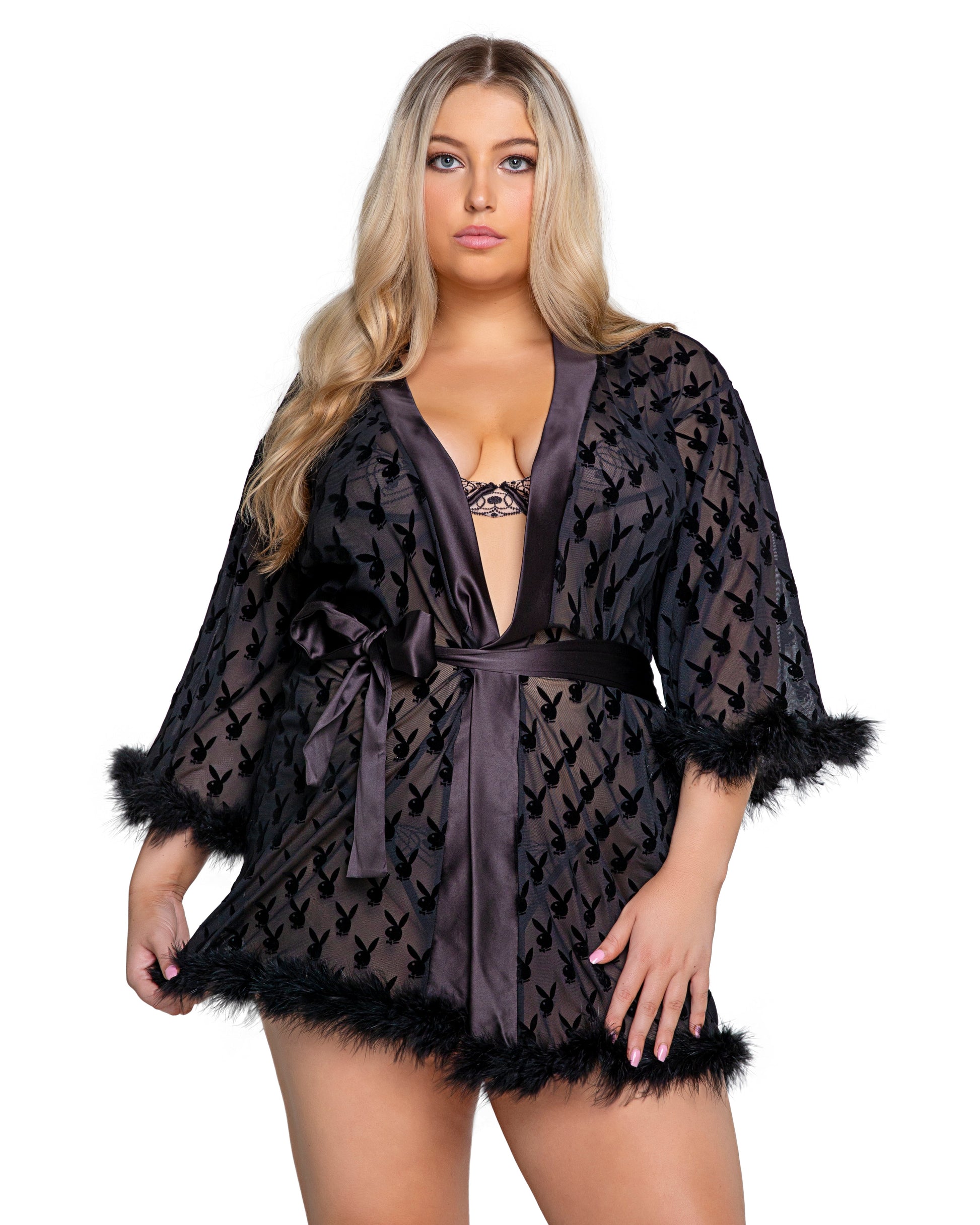 Playboy Bunny Noir Robe - Bite Me Chic