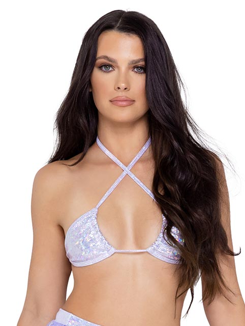 Shimmer Criss-Cross Bikini Top - Bite Me Chic