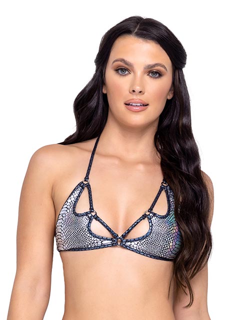 Snake Skin Keyhole Triangle Top - Bite Me Chic