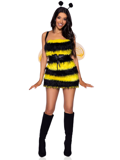 Womens Velvet Hooded Bee Costume