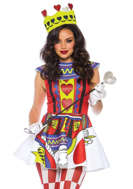 Card Queen With Glitter Heart Detail 3 Piece Halloween Costume