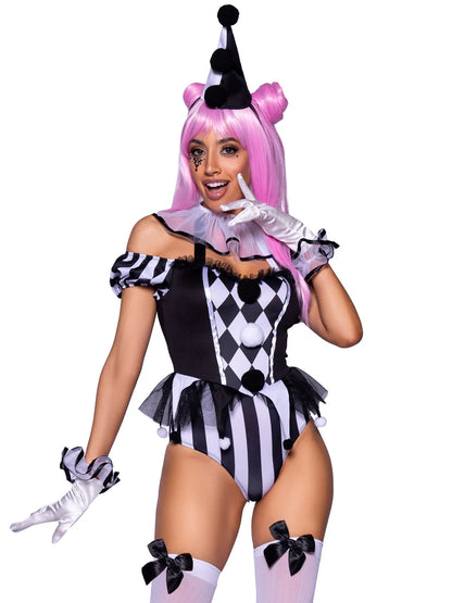 Captivating Circus Clown 4 Piece Halloween Costume for Women