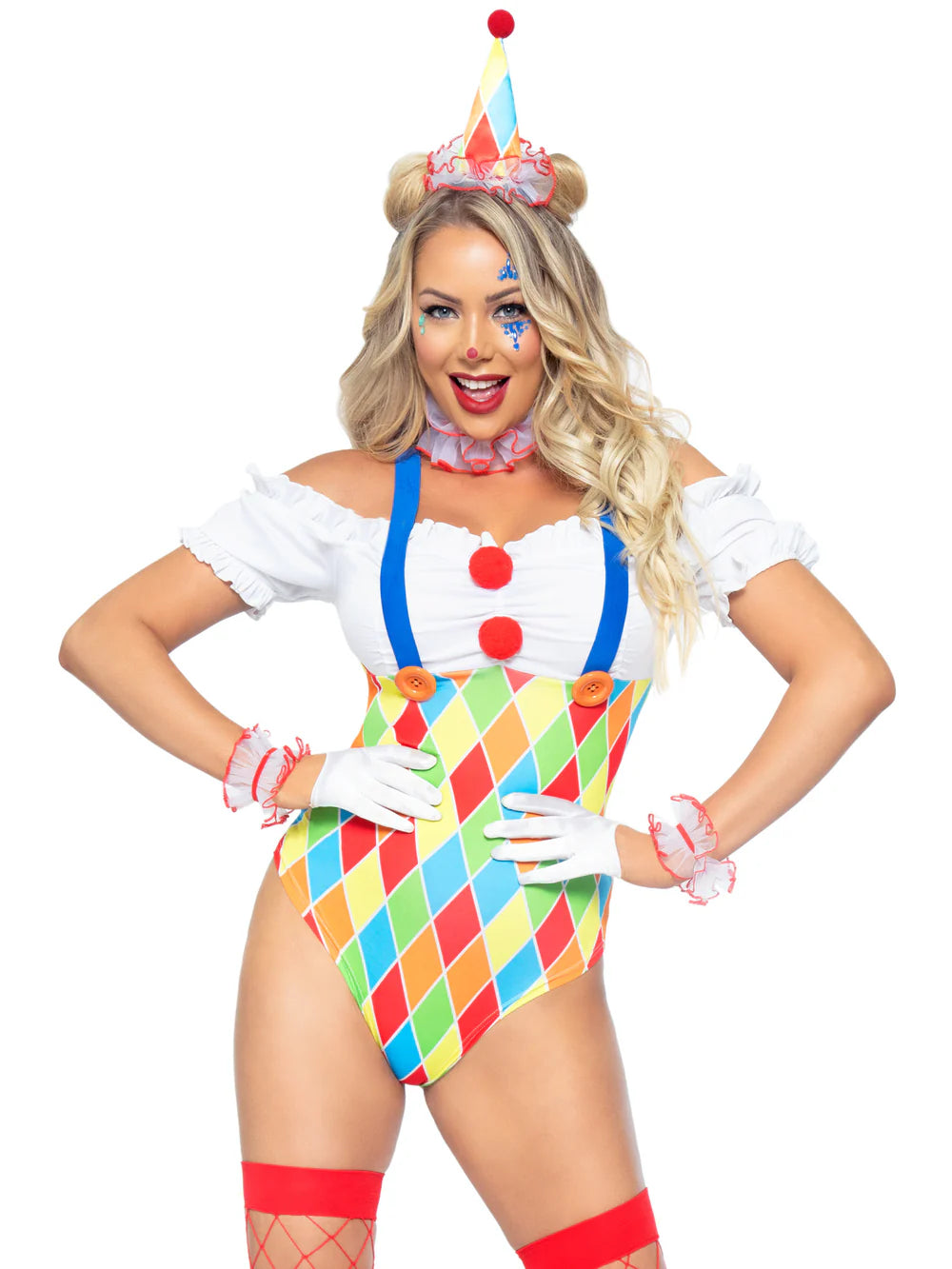 Clown Cutie Sexy Circus 4 Piece Halloween Costume