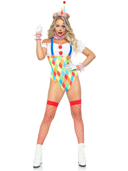 Clown Cutie Sexy Circus 4 Piece Halloween Costume