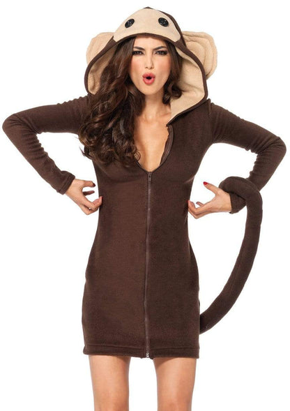 Womens Cozy Monkey Hooded Halloween costume