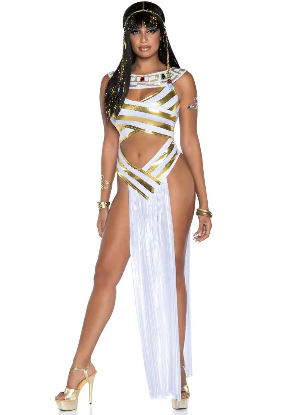 White Egyptian Goddess 2 Piece Halloween Costume