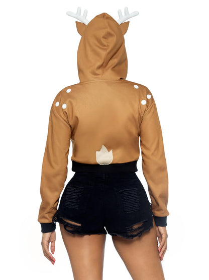 Fawn Cropped Hoodie Halloween Costume for Women