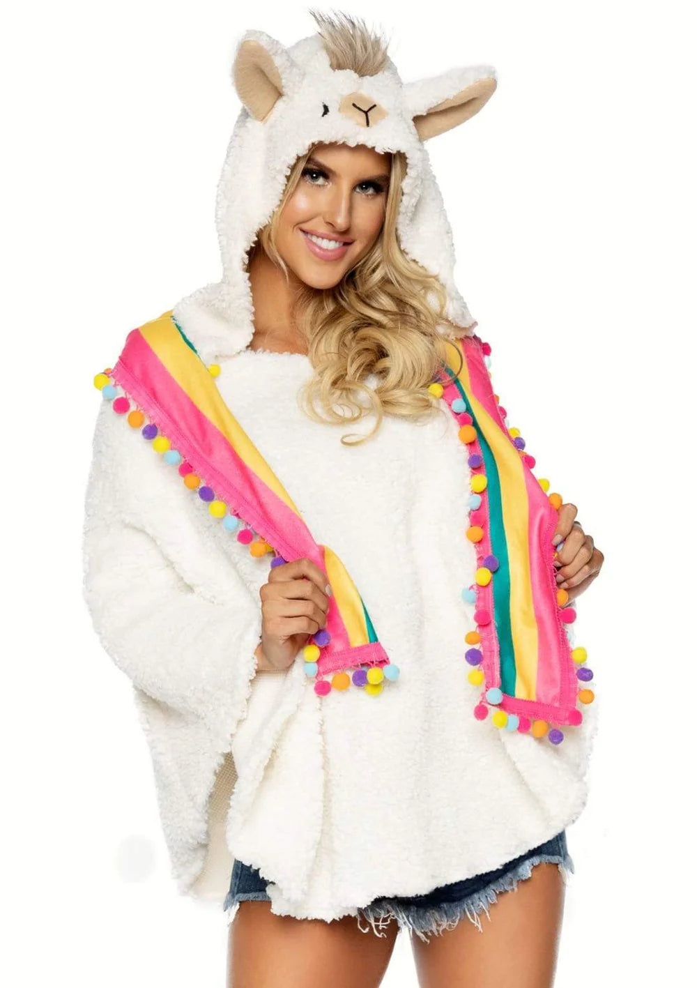 Llama Poncho With Animal Face Halloween Costume