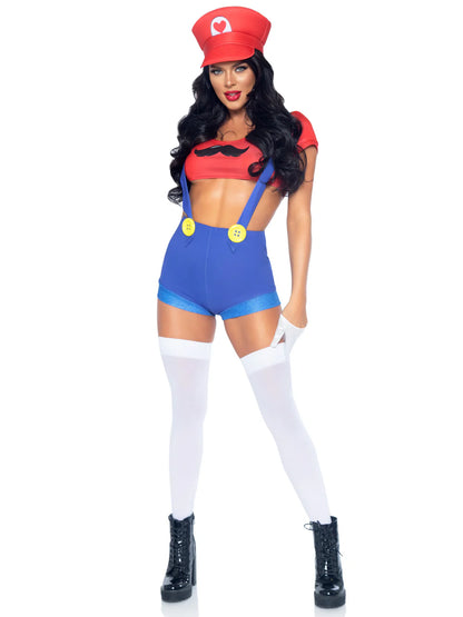 Gamer Babe Sexy 3 Piece Halloween Costume With Hat