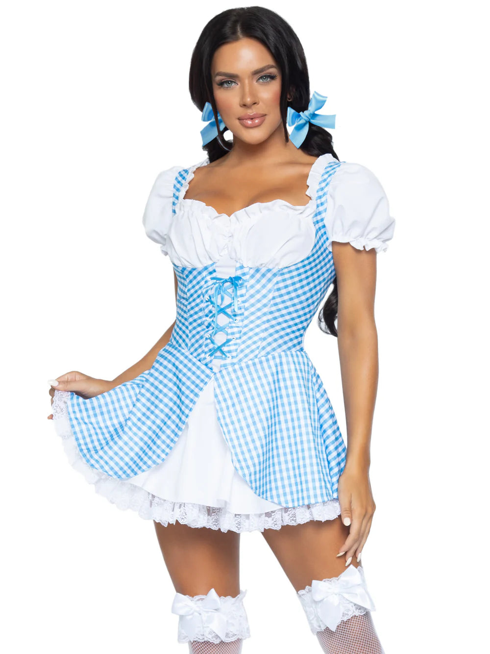 Gingham Dress With Split Skirt Oktoberfest Costume