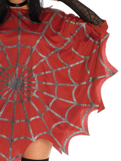 Gothic Glitter Spider Web Halloween Costume Poncho