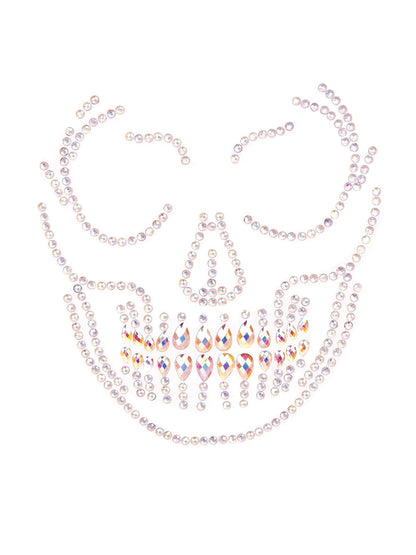 Glow in the Dark Skull Face Jewels Sticker