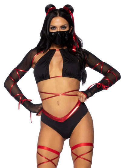 Lethal Ninja 5 Piece Strappy Halloween Costume