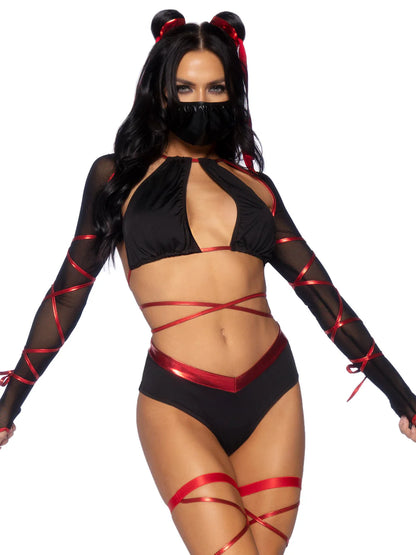 Lethal Ninja 5 Piece Strappy Halloween Costume