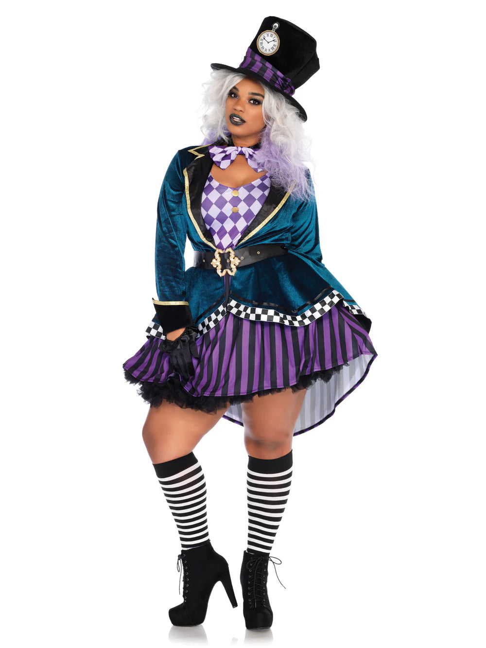 Delightful Mad Hatter Plus Size 4 PC Halloween Costume