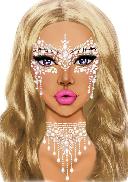 Masquerade Choker Rhinestone Stick-On Jewels