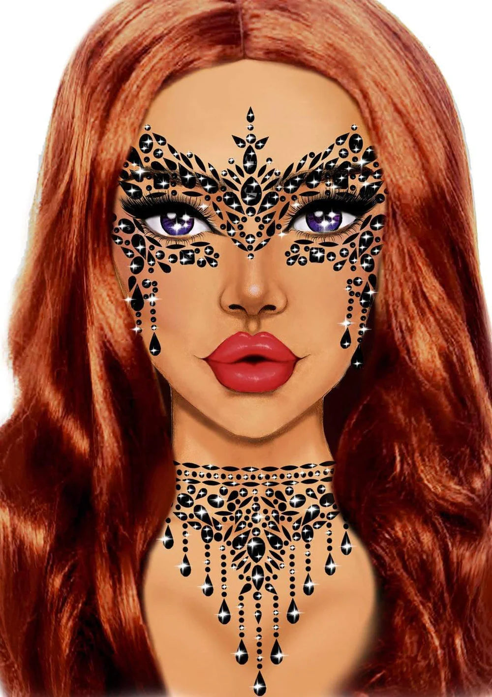 Masquerade Mask Rhinestone Stick-On Jewels