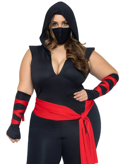 Deadly Ninja 4 Piece Plus Size Halloween Costume