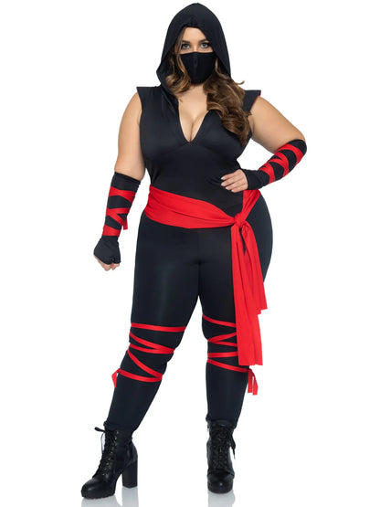 Deadly Ninja 4 Piece Plus Size Halloween Costume