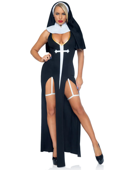 Sultry Sinner Nun 3 Piece Halloween Costume