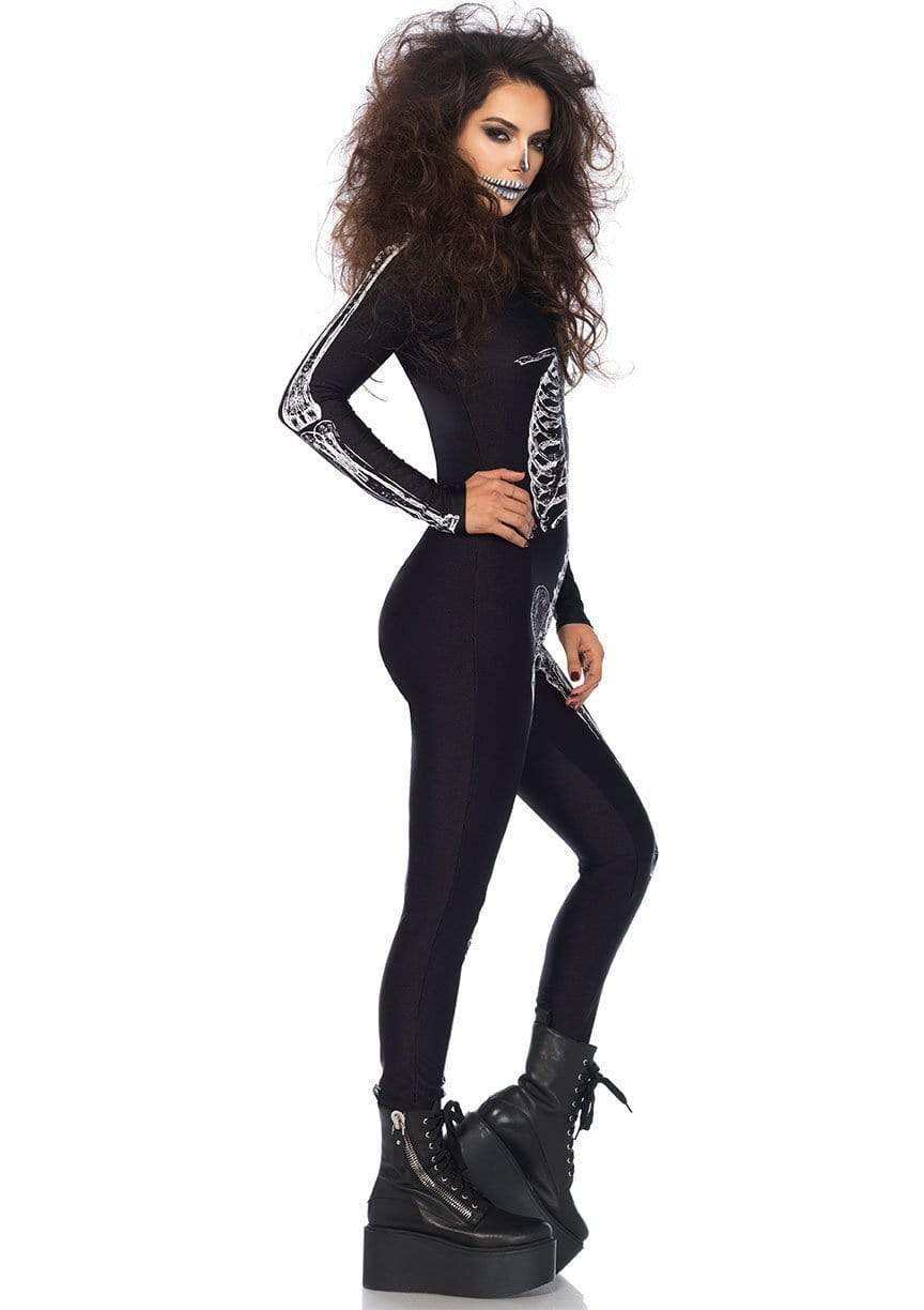 X-Ray Skeleton Catsuit with Zipper Halloween Costume