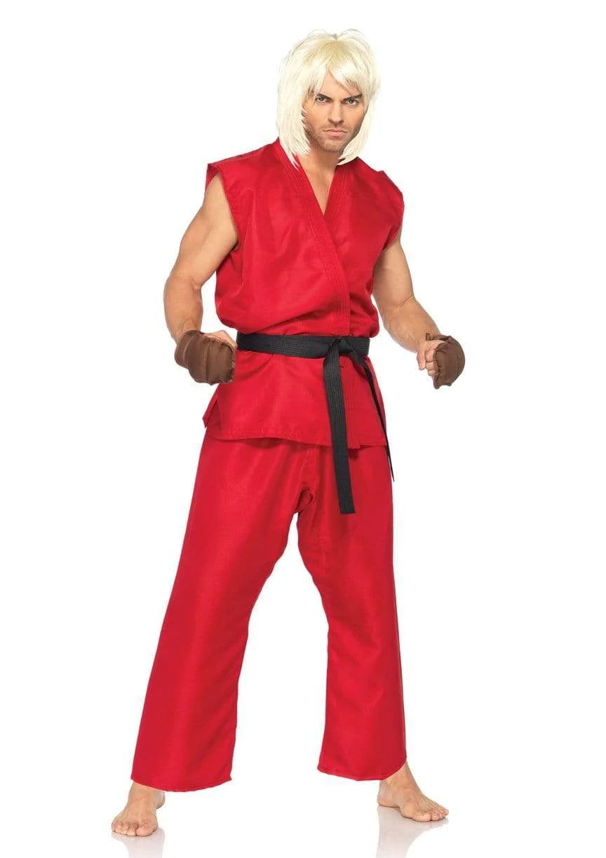 Men's Street Fighter Ken 4 Piece Halloween Costume