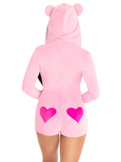 Sweetheart Bear Pink Velvet Cozy Romper Costume