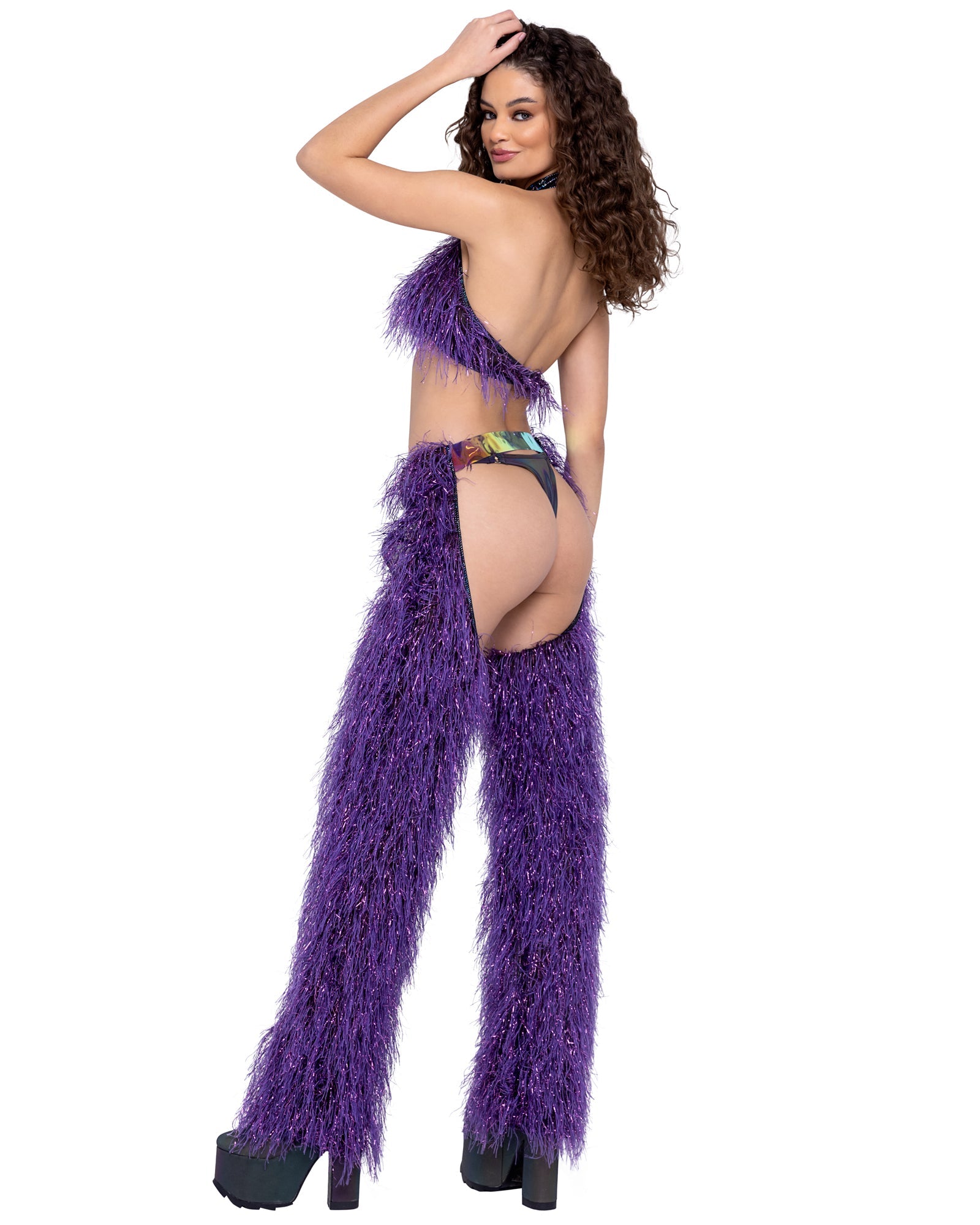 Faux-Fur Chaps with Belt - Bite Me Chic