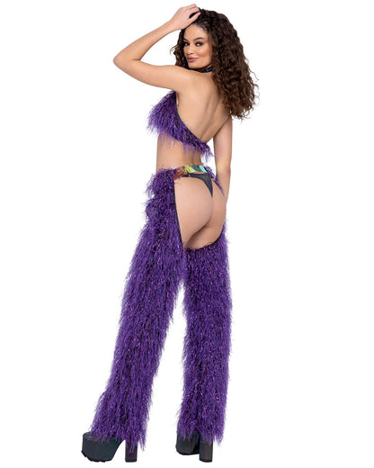Faux-Fur Chaps with Belt - Bite Me Chic