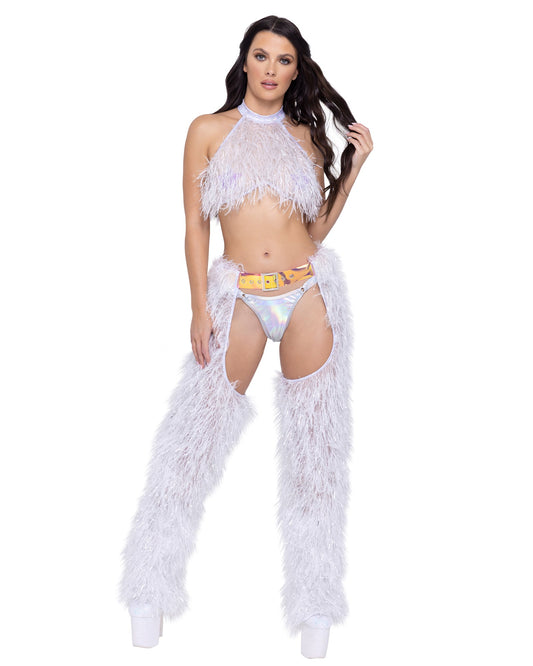 Faux-Fur Chaps with Belt - Bite Me Chic