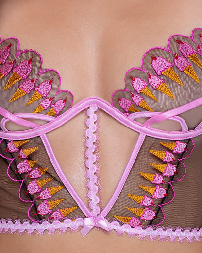 Strawberry Sherbet 2-Piece  Bustier Short Set - Bite Me Chic