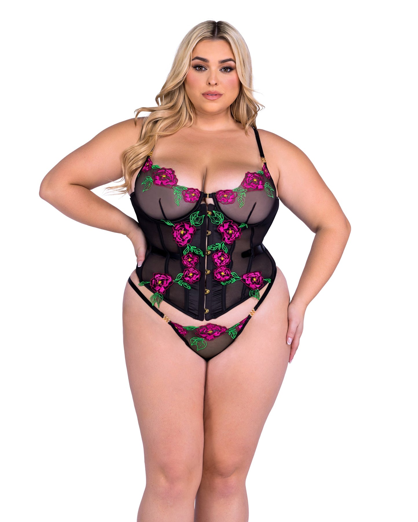 Peony Paradise Corset 2-Piece Set - Bite Me Chic